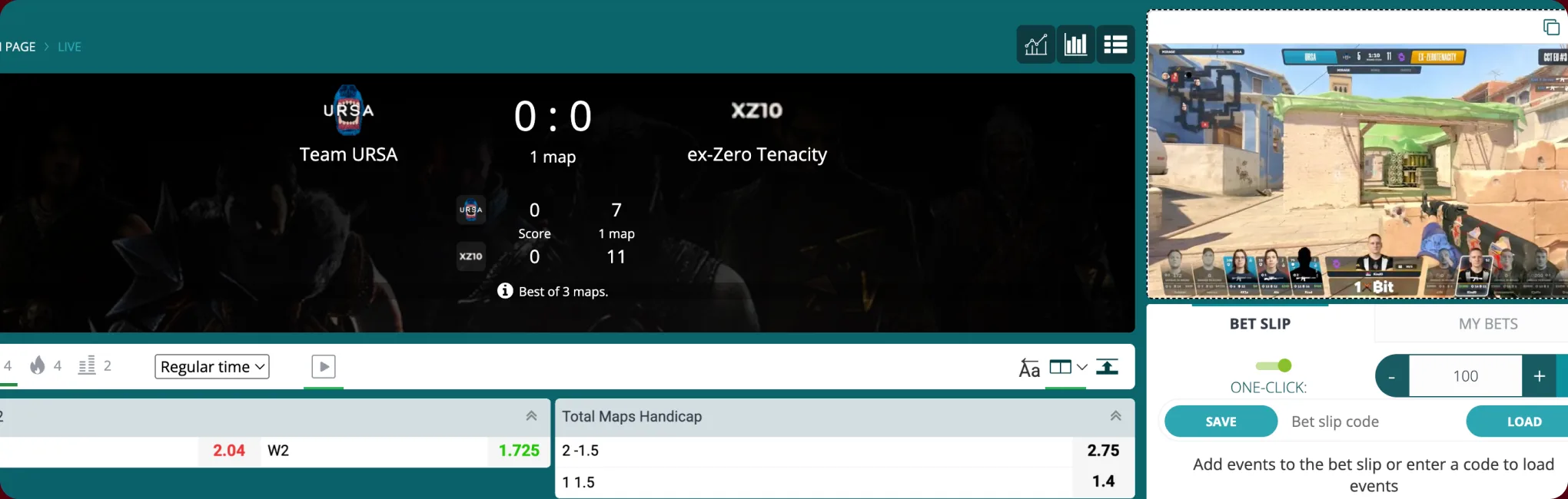 Live betting and streaming on 22Bet