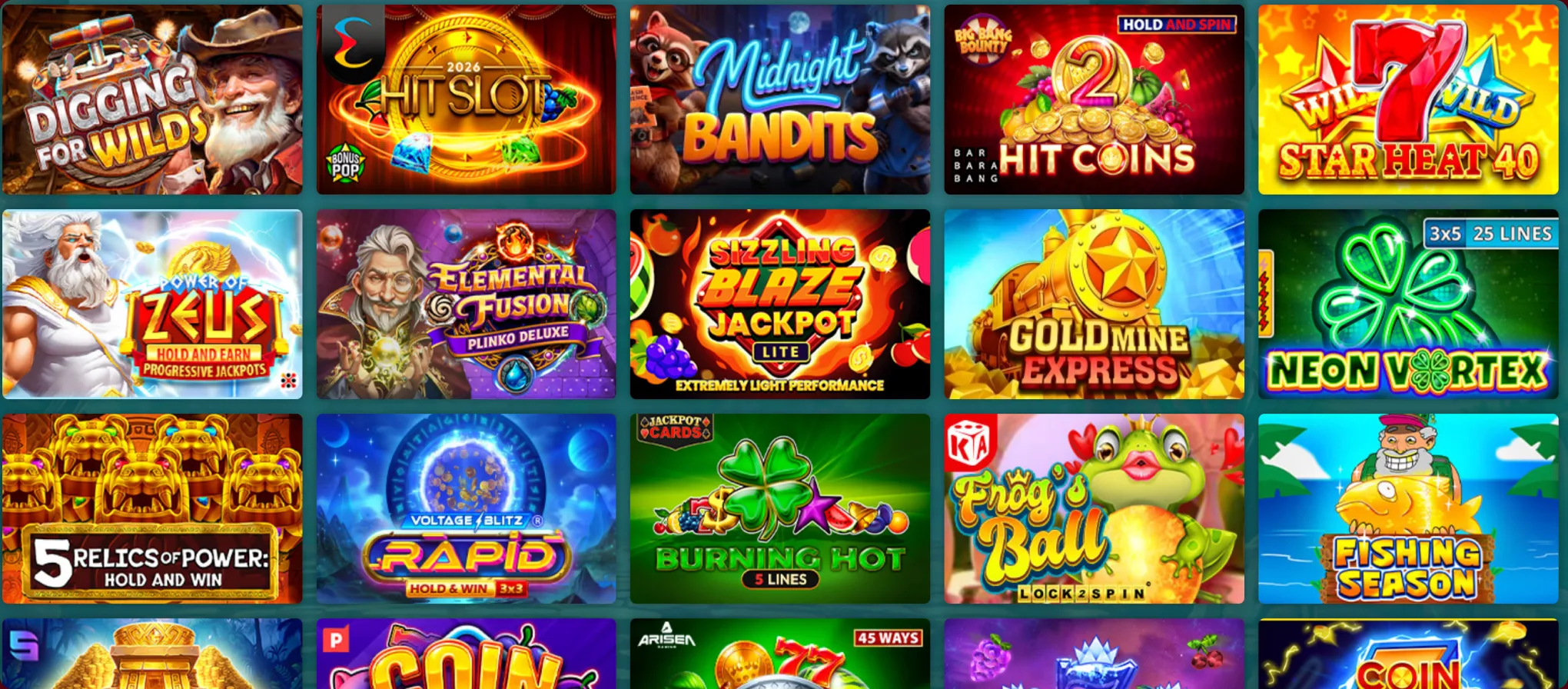 The 22Bet slots lobby